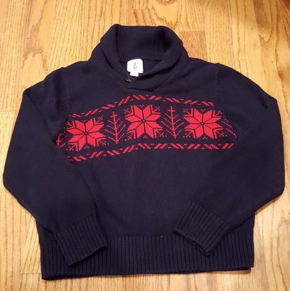 Lands' End Boy's Snowflake Sweater - Picture 1 of 4